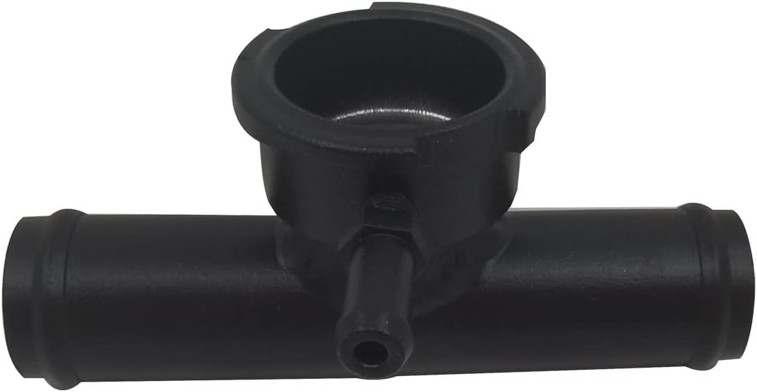 Universal 1" 25mm Radiator Hose Aluminum InLine Filler Fill Neck w/Cap 90 Degrees Black