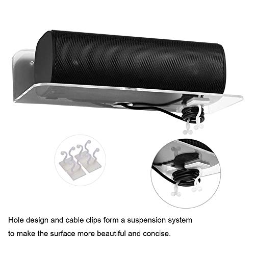 DECDEAL Conjunto de 2 prateleiras flutuantes fixadas na parede com clipes de cabo Expanda facilmente
