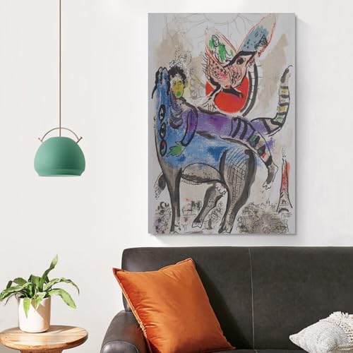 Impression sur toile Chagall vache bleue 40x60cm pour déco salon - 4
