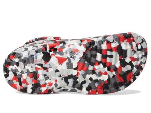 Image of Crocs Unisex Classic Marbled Tie-Dye Clog, Red /Multi Confetti, 13 Women /11 Men, Medium