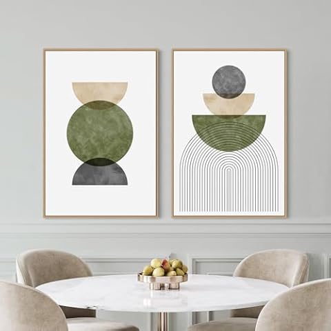 RBPRIDE Abstract Canvas Wall Art Green Wall Decor Botanical Posters Abstract Green Art Wall Decor Nature Wall Prints Green and Boho Poster Olive Poster Set of 2 Pieces 16x24 Inchs Unframed Cover
