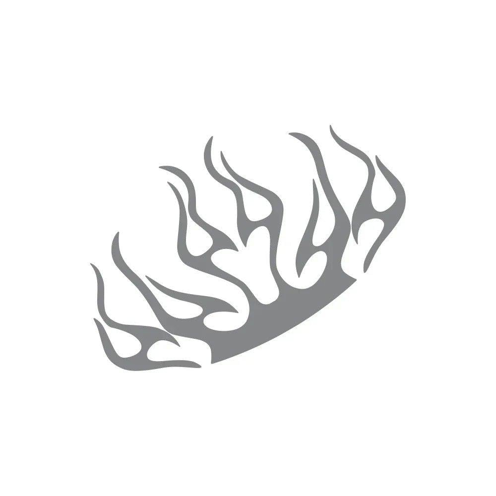 Auto Accessory Cover Graphics Burning Flames Vinyl Auto Bonnet Tuning Sticker Accessories Motorcycle Decoration(Glossy Gray)