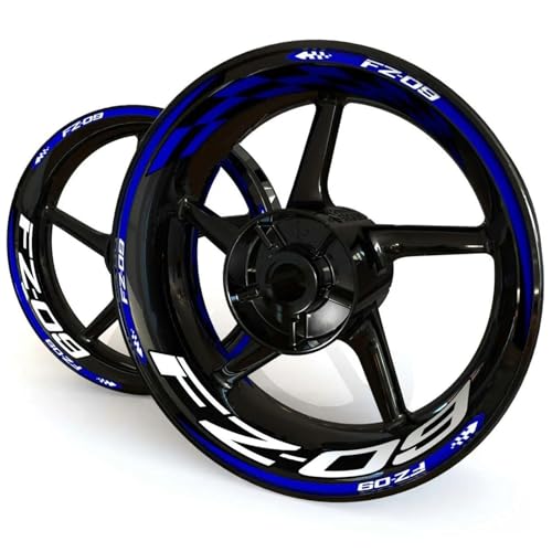 QYGGBD Pegatinas para Llantas Pegatina Reflectante para Llanta De Motocicleta, Pegatinas para Rueda De para Yamaha FZ09 FZ 09 FZ-09, Pegatinas para Cubo De Rueda Juego Completo