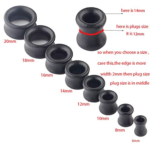 TIANCI FBYJS 12pcs Vintage Natural Brown Black Wood Organic Ear Tunnel Plugs Stretcher Gauges for Men and Women Hollow Solid Wooden Gauges For Ear4