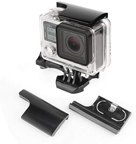 CNC Aluminum Replacement Rear Snap Latch Lock Buckle Mount Compatible with GoPro Hero 3+, 4 Action Camera Standard Waterproof and Skeleton Housing Case - Black