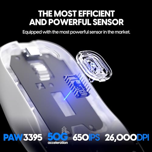 Image of Pulsar Gaming Gears - X2H eS Wireless Gaming Mouse, Limited Edition, Symmetrical, Optical Switch, OLED Display, Driverless, PAW3395 Sensor, 100H Battery, 4K dongle Included (Medium, White)