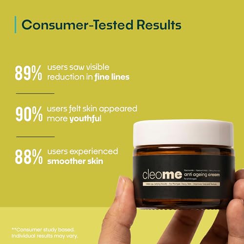 Image of Cleome Anti Aging Cream for Pigmentation,dark Spots, Fine Lines and Wrinkles| Niacinamide, Hyaluronic Acid, Retinyl Palmitate | for Women & Men | 50 gm