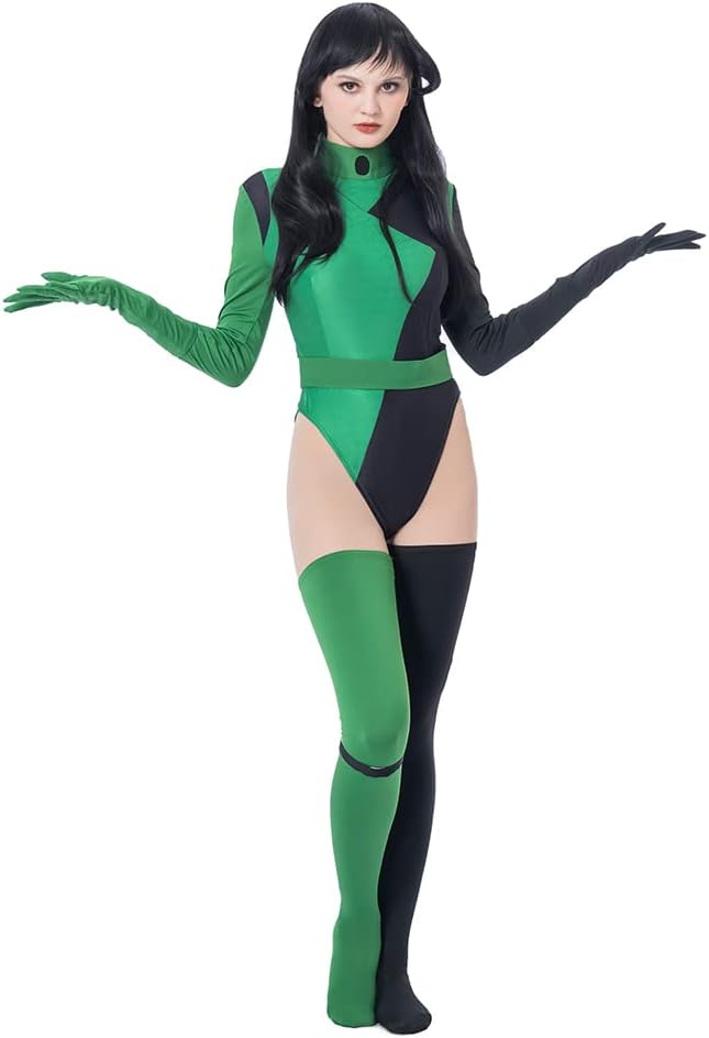 KP Costume Shego Cosplay Bodysuit Halloween Outfit Jumpsuit
