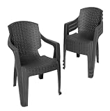 Garronda Sillón Jardín Apilable Antracita 4 Uds. GD-0254