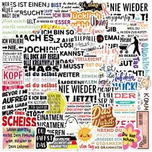 German Inspirational Stickers 50 Pcs Waterproof Trendy Motivational Quotes Sticker for Water Bottle Laptop Scrapbook Skateboard Car Bike Luggage,Vinyl Funny Positive Decals for Teachers Student โ image 1