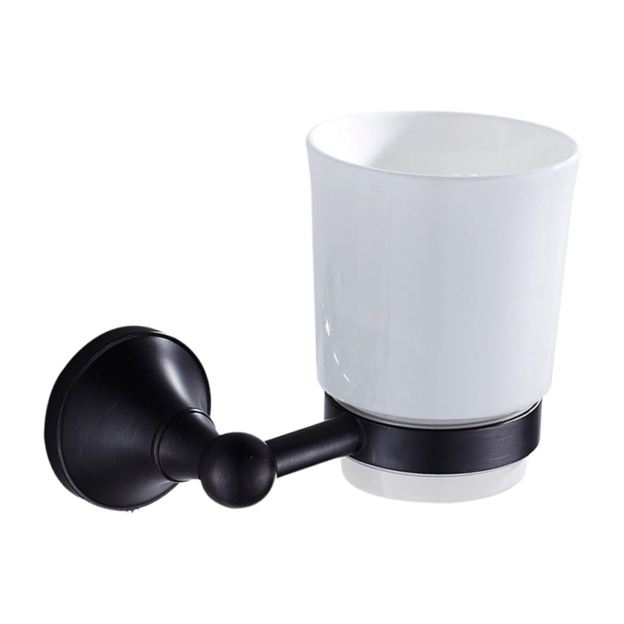 Soporte de Pared para Vaso y Cepillo de Dientes de Cobre con Taza Cerámica para Baño Rack de Almacenamiento Vintage Resistente y Elegante