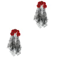 Minkissy Dia De Los Muertos Stirnband – Schwarze Netzblumenkrone Für Halloween & Karneval Kostüme