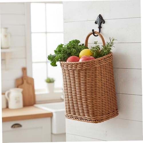 Cestas de pared de mimbre tejidas para transformar la entrada de tu hogar 3