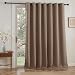 Large Sliding Door Curtain Panel - Blackout Verical Blinds Living Room Window Decorative Drape, Light Block Thermal Drape for Dining Farmhouse Cabin French Door, Wide 100 x Long 84, Cappuccino
