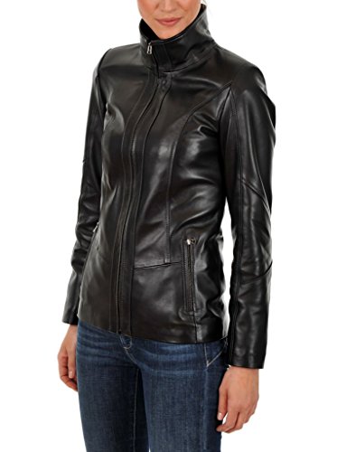Ll Leather Lovers Women's Lambskin Leather Bomber Biker Jacket X-Small Black #TOP1