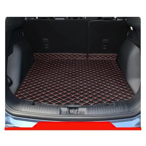 Tapis de coffre pour Ford Kuga 2020-2025 sur mesure en similicuir noir et rouge premium