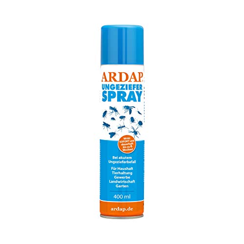 ARDAP Ungezieferspray mit Sofort- & Langzeitwirkung 400ml - Insektenspray zur Bekämpfung von akutem Ungeziefer- & Insektenbefall - Bis zu 6 Wochen wirksamer Schutz