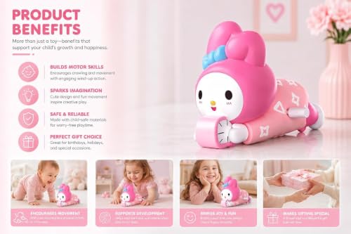 Image of Wind-Up Crawling Toy for Kids, Key-Operated Mechanical Moving Cartoon Character, Battery-Free Action Figure for Indoor Play, Return Gifts and Party Favors, Multicolor, Pack of 1, Key Toy 1