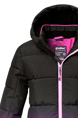 killtec Mädchen Skijacke/Ski-Steppjacke mit Kapuze und Schneefang KSW 330 GRLS SKI QLTD JCKT, pink, 128, 42469-000