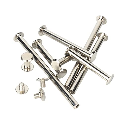 CONPHERON Chicago Screws 90 Sets Binding Screw 9 Sizes Rivets for Leather Decoration Book Binding (Nickel Plated) - Image 4