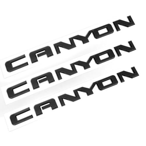 Image of 3pack Canyon Emblems Side Door Rear Tailgate 3D Badge Compatible with Canyon Denali 22900425 (Black)