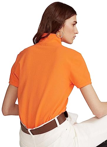 Image of POLO RALPH LAUREN Women's Classic Fit Mesh Polo Shirt, ResortOrange, Medium