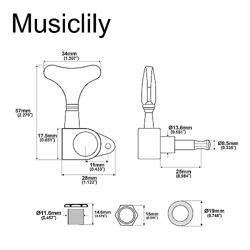Musiclily Pro 4 in Line Sealed Electric Bass Tuners Machine Heads Tuning Keys Pegs Set for 4 String Precision Jazz Bass, Chrome - Image 2