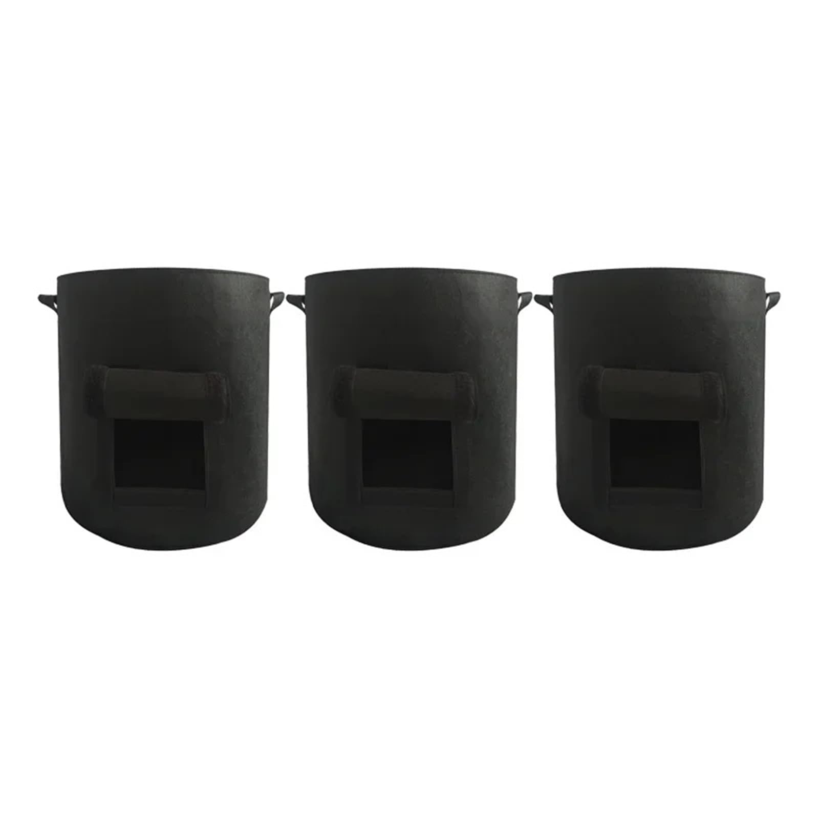 HWJFDC Potato Growing Bags Vegetable Seedling Planting Containers 5 10 Gallon Felt Potato Grow Bags Large Capacity Non Woven Fabric Breathable Garden(Black-3PCS,5Gallon)