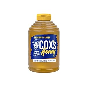 Cox’s Honey 100% Pure, Raw Unfiltered Clover Honey, Rich in Nutrients, Family Owned Apiary, 32 oz bottle