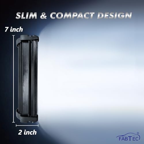 Image of FABTEC 36 LED 7 Inch /18cm LED Bar Light LED Fog Light for All Motorcycles /Bike /Scooty /E-Rikshaw (Set Of 2) (7 Inch,White) (6 Month Warranty)