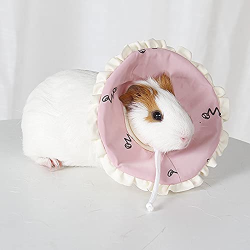 Image of Hamster Cone Recovery Collar After Injury Anti-Lick Anti-bite Pet Protection Collar for Small Animal Elizabethan Collar for Rabbit Guinea Pigs Rats Ferret Squrrel (L, Pink)