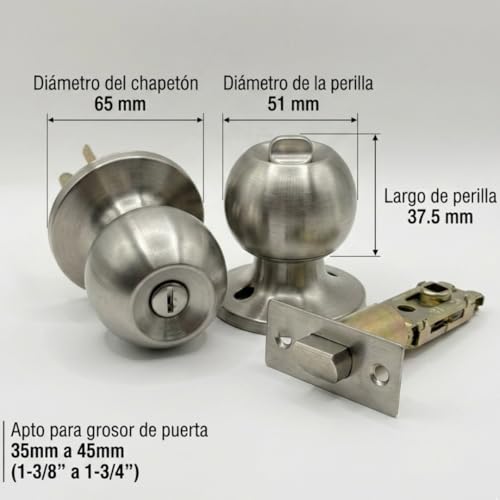 Chapa de manija para puerta de madera 21 Imagen adicional