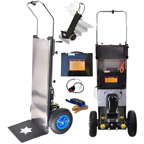 SNBGRYE Carro EléCtrico Sube Escaleras, Sube Escaleras EléCtrico, Capacidad De Carga De 400 Kg, BateríA ExtraíBle De 48V/36Ah, Motor Sin Escobillas De 1200W, con Mango TelescóPico (45-65 Pulgadas)