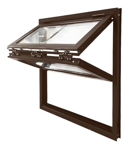 Ventana De Concesión Plegable Doble Guillotina: Corrediza Aluminio Arriba Hacia Abajo Con Vidrio Templado 5 Mm, Cerradura Seguridad For Camión Comida, Cafetería Rápida, Tienda Bento((WXH)54X106cm)