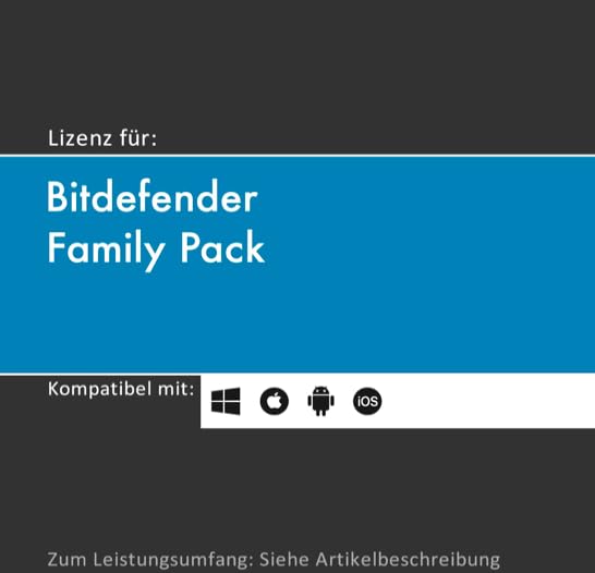 Lizenz für Bitdefender Family Pack inkl. VPN | 2026 | 15 Geräte | 1-3 Jahr(e) | originale Vollversion | Win/Mac/Android/iOS | Lizenzcode per E-Mail (i. d. R. in 24 Std.)