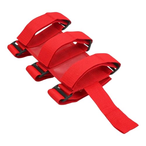 Image of Ohleats Roll Bar Fire Extinguisher Holder, Adjustable Fire Extinguisher Mount Strap with American Flag Pattern, Car Accessories Fixed Belt for Wrangler JK JKU TJ CJ (No Pattern, Red, 1 PCS)