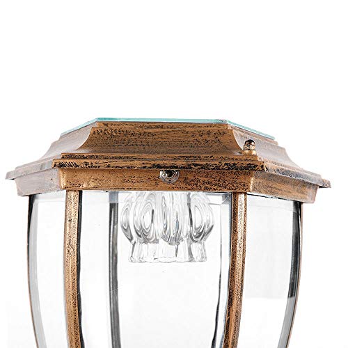 Tbvechi Solar Powered Outdoor Pillar Light Solar Landscape Pathway Led Lights Solar Post Light Waterproof Lantern Lamp For Fence Deck (Bronze X 2) #TOP3