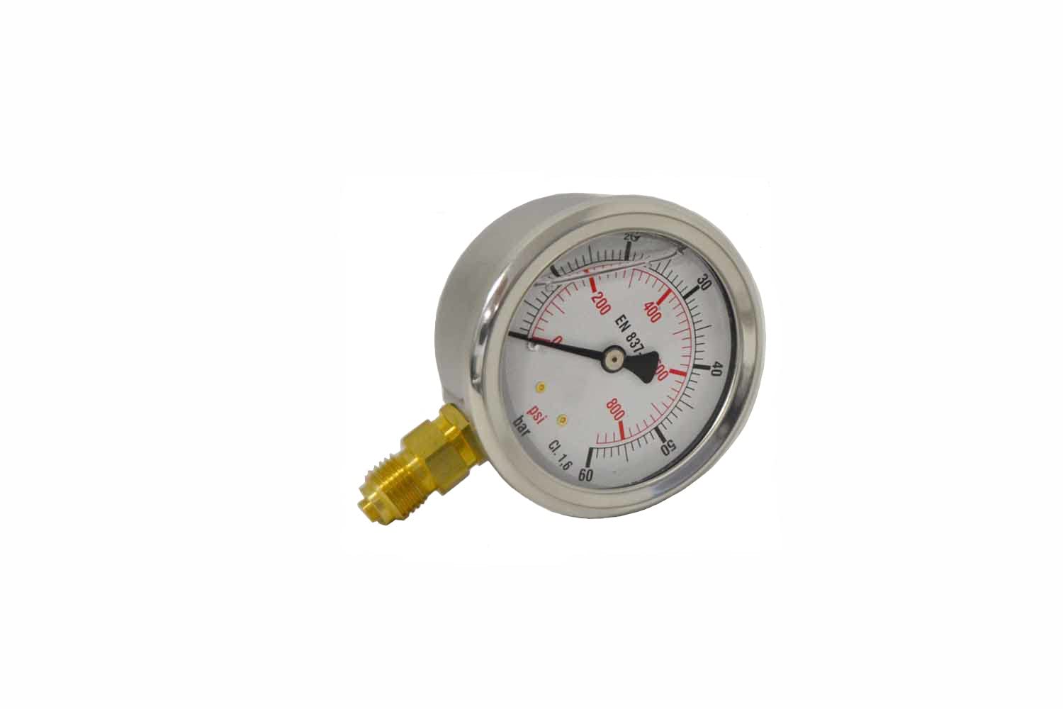 Manometer mit Glyzerienfüllung Ø 63mm Anschluss unten mit BSPP Anschlussgewinde (GLYMAN63UR1/4" 0-1000bar)