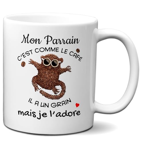 L'Esprit Des Anges Tasse Mug - Mon Parrain C'est Comme le Café - Idée Cadeau Original Baptême...