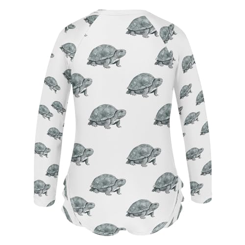 Stone Turtle Girls Long Sleeve Swimsuits One Piece Zipper Bathing Suit UPF 50+ Rashguard Swimwear3