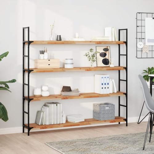 GeenYuu Juego de estantes flotantes de 3, 160 x 20 x 4 cm, madera maciza tratada con aceite de acacia, estante de pared para sala de estar, dormitorio, baño