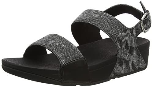 Fitflop Lulu, Sandalias con cuña Mujer, All Black, 38 EU