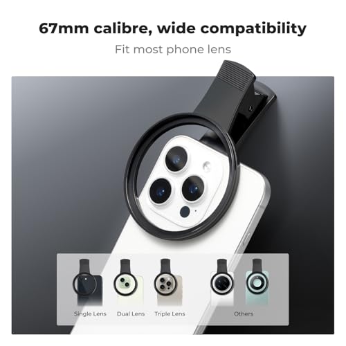 Image of K&F Concept 67mm Thread Clip for Smart Phone, Large Caliber Phone Filter Adapter, Compatible for iPhone 16 15 Pro Max 14 13 12 11 Samsung Galaxy S22 S23 Ultra Galaxy S22 S24 Ultra(Filter Not Included) | Compatible for iPhone 16 15 Pro Max 14 13 12 11 Samsung Galaxy S22 S23 Ultra Galaxy S22 S24 Ultra(Filter Not Included), FP101