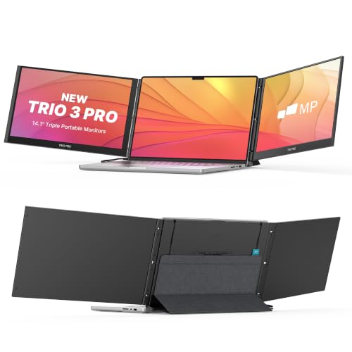 Mobile Pixels Trio Max Portable Monitor, 14'' Full HD IPS Dual Triple Monitor for laptops, USB C/USB A Portable Screen,Windows/Mac/OS/Android/Switch Compatible