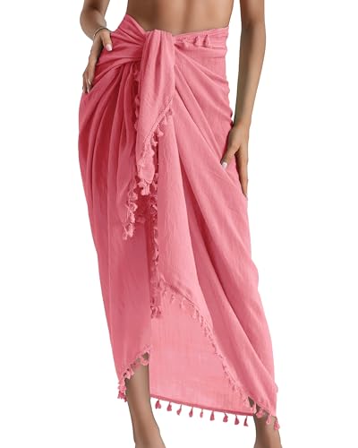Image of Eicolorte Sarong Cover Up Womens Beach Cover Up Bikini Bathing Suit Swimsuit Swimwear Coverup Sarong Pareo Wraps for Women