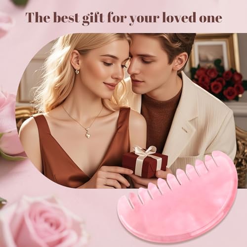 Peine Gua Sha de Cuarzo Rosa para Masajes miniatura 6