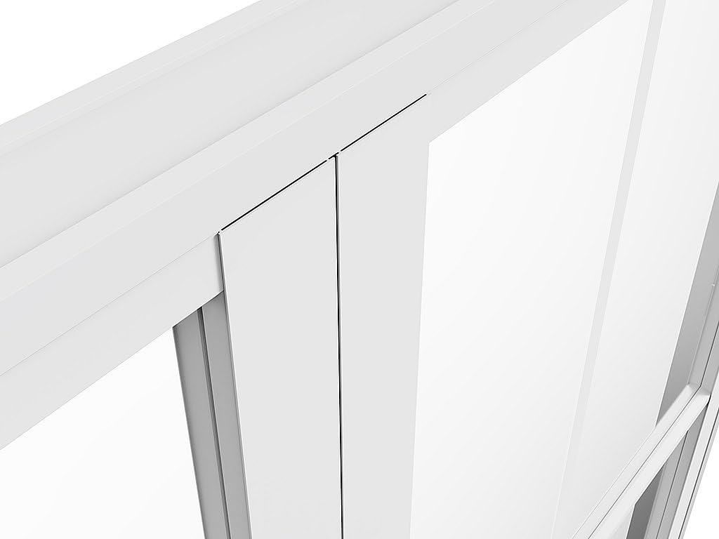 SEROTO - Bloque de puerta reversible con dos hojas de aluminio y vidrio templado, 2 x 204 x 73 cm, color blanco