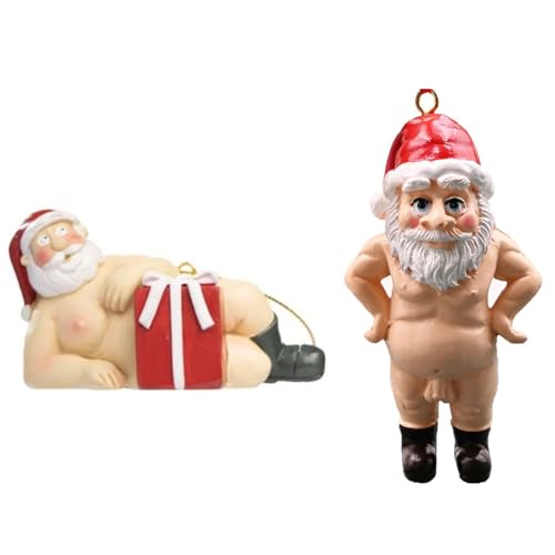 2,506/5,000 Lustige nackte Weihnachtsmann-Figur aus Kunstharz –...