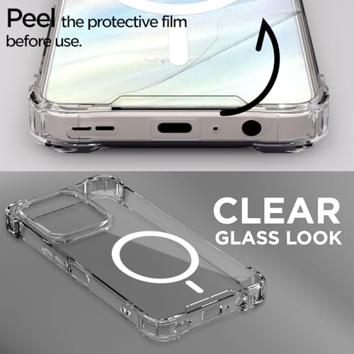 Image of Pikkme Back Cover for Oppo A5x Mag-Safe Shockproof PC + TPU Protective Case Magnetic Support Bumper Case (Transparent Mag-Safe)