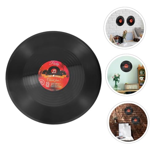 Image of Indusoire 2 Pcs Vinyl Records Decor, Fake Vinyl Records for Decoration, Retro Wall Art for Home, Music Room, Party, Vintage Aesthetic CD Decor